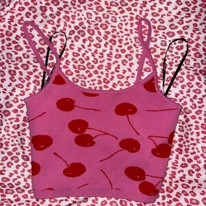Forever 21 Pink Leopard Print Fitted Crop Tank Top